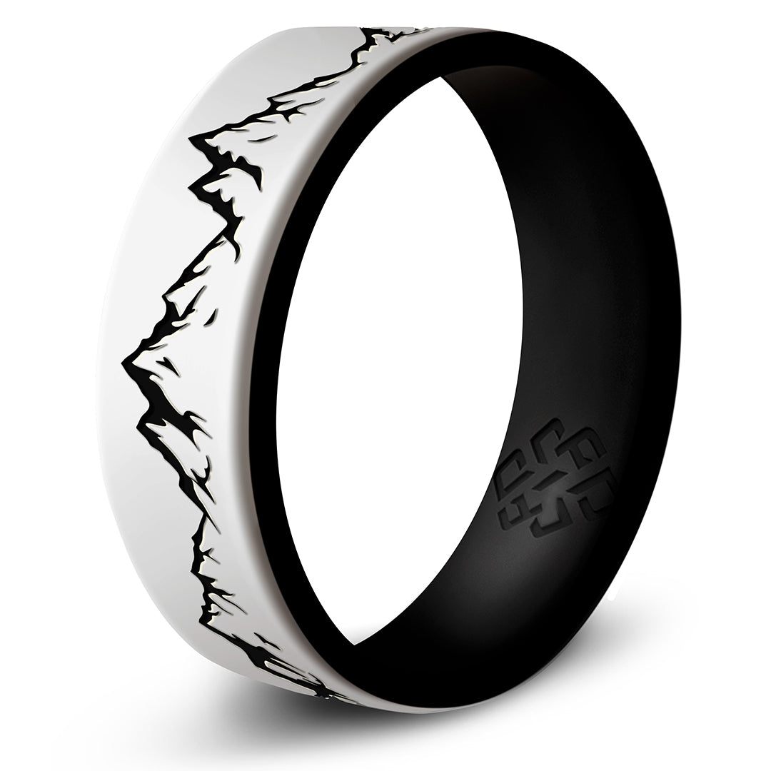 Engraved Mountain Silicone Ring - Dual Layer