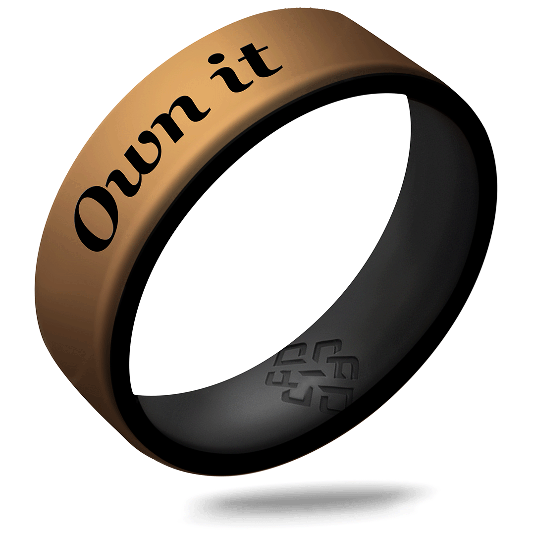 Custom Engraved Dual Layer Silicone Ring - Motivation