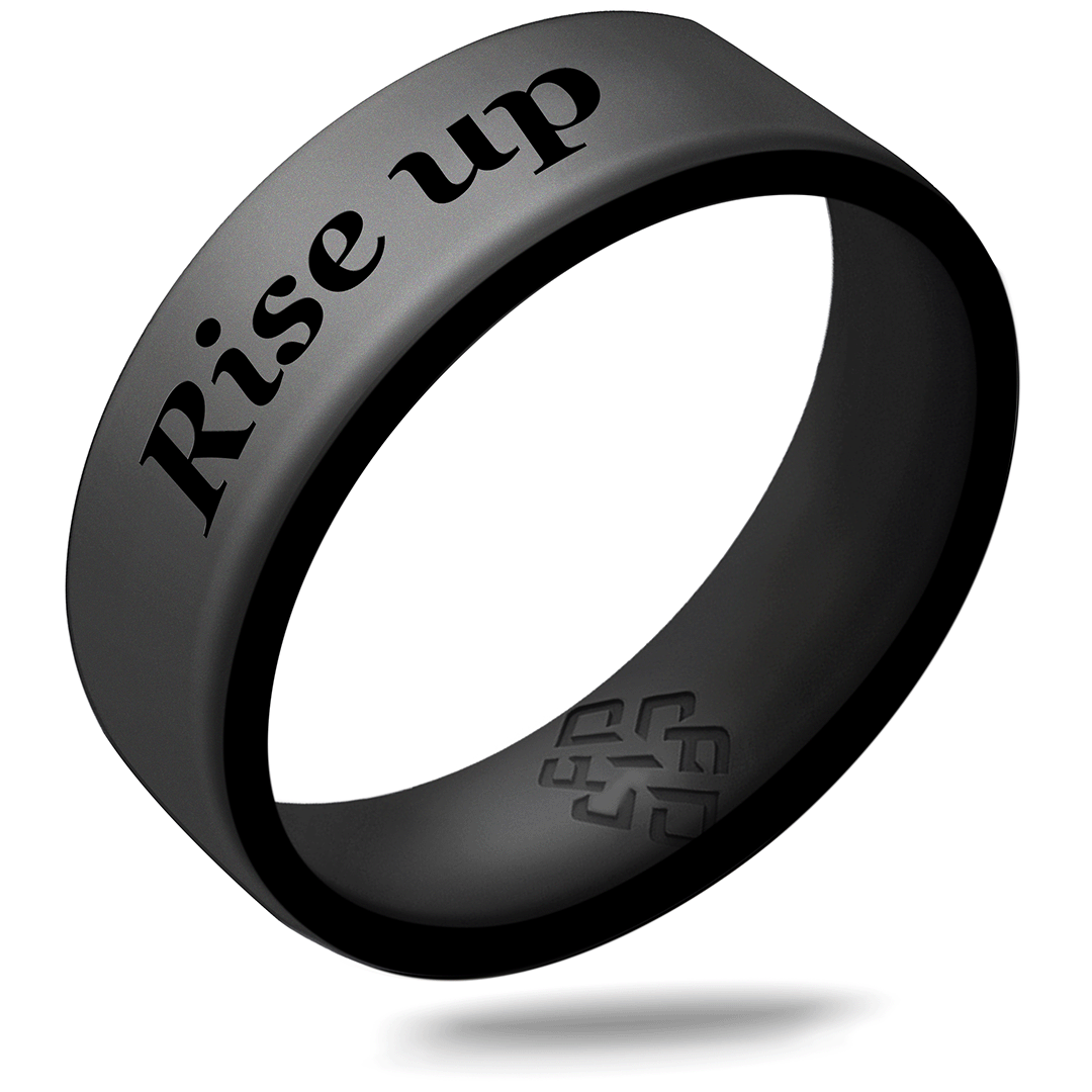 Custom Engraved Dual Layer Silicone Ring - Motivation