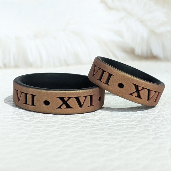 Dual Layer Silicone Ring Custom Engraved - Engagement