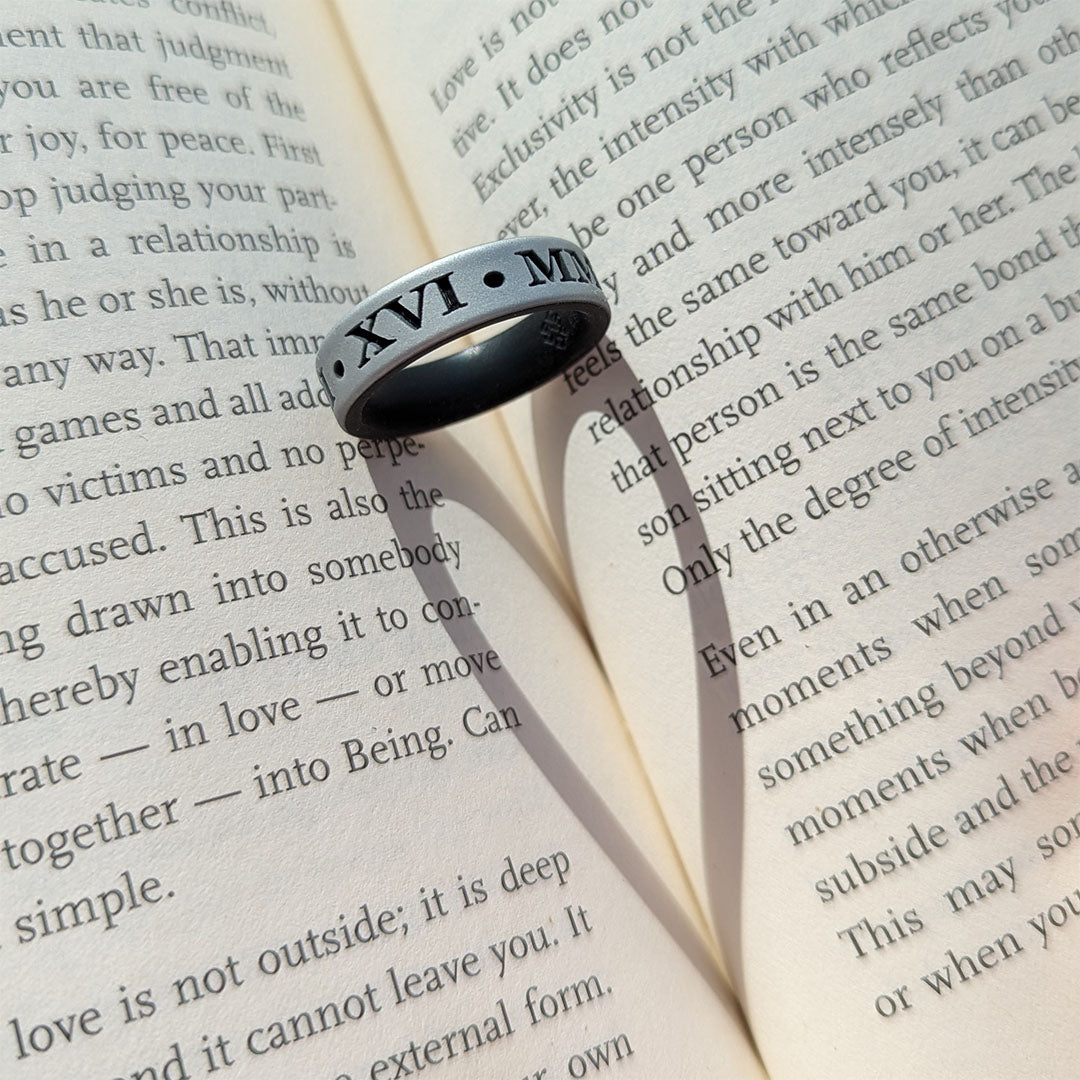 Dual Layer Silicone Ring Custom Engraved - Initials, Wedding Date, and More in 6mm