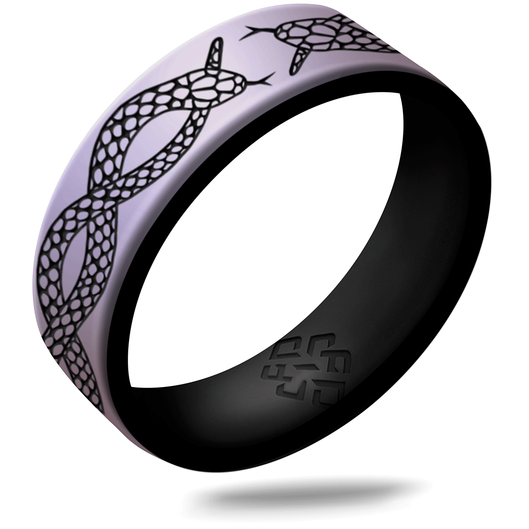 Snakes Silicone Ring, Dual Layer Engraved