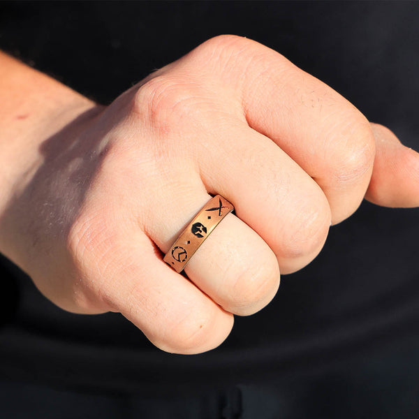 Spartan Warrior Silicone Ring - Engraved Dual Layer