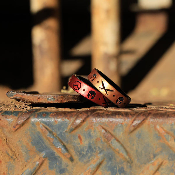 Spartan Warrior Silicone Ring - Engraved Dual Layer