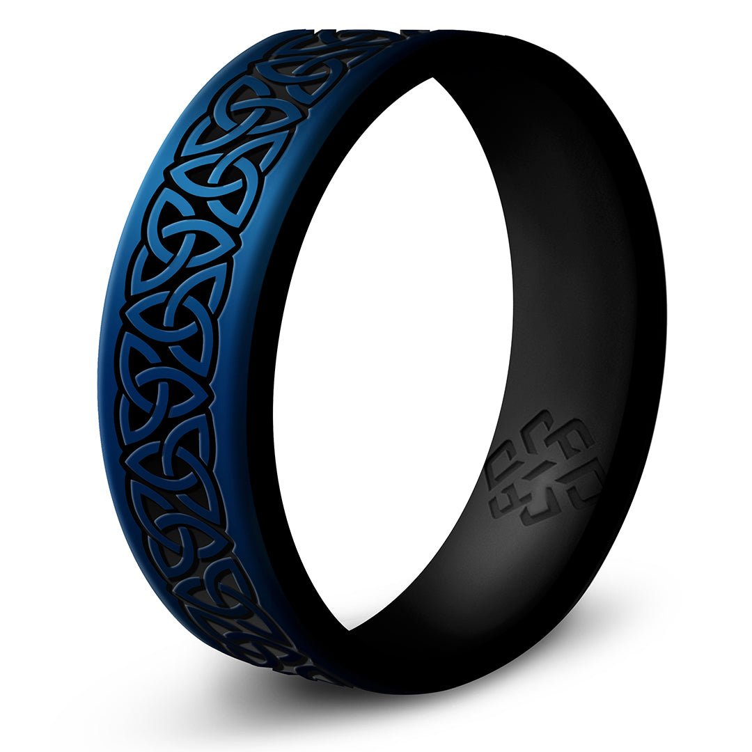 Trinity Band Silicone Ring - Engraved Dual Layer