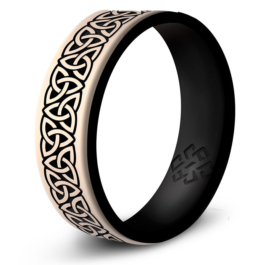 Trinity Band Silicone Ring - Engraved Dual Layer