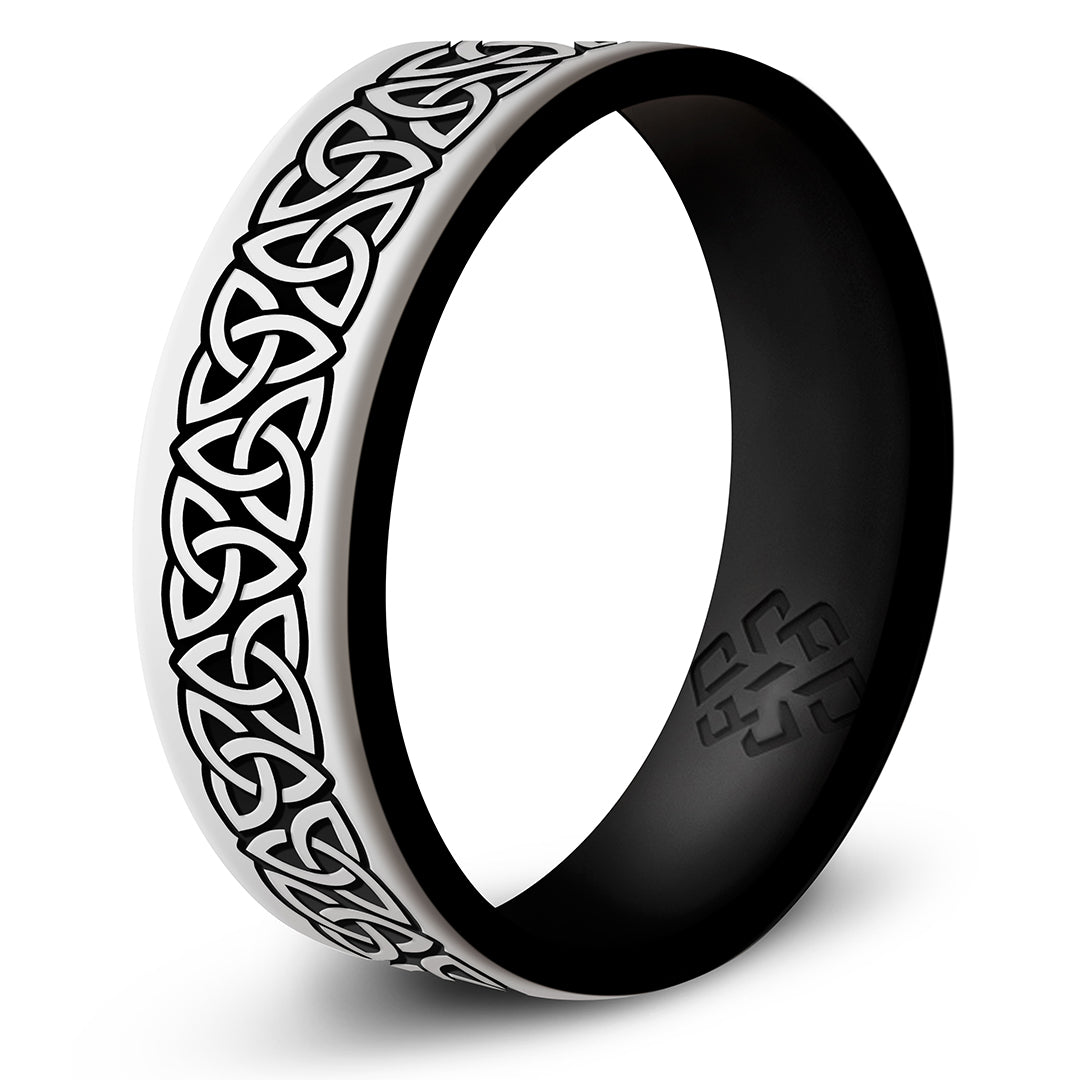 Trinity Band Silicone Ring - Engraved Dual Layer