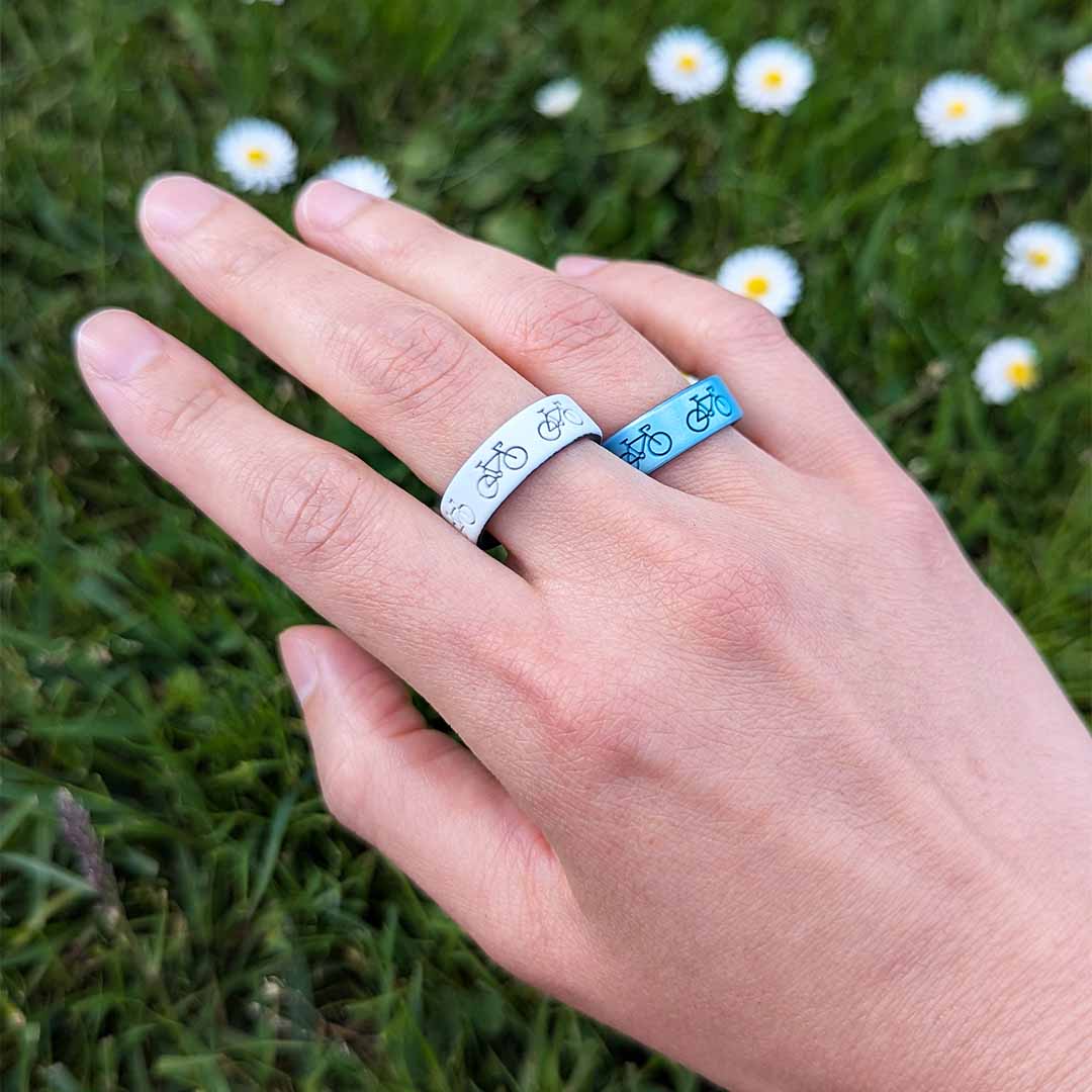 Bike Silicone Ring - Engraved Dual Layer