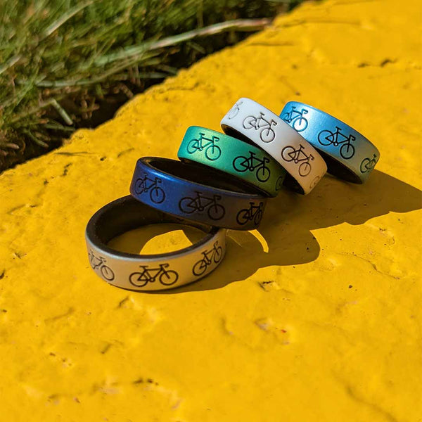 Bike Silicone Ring - Engraved Dual Layer