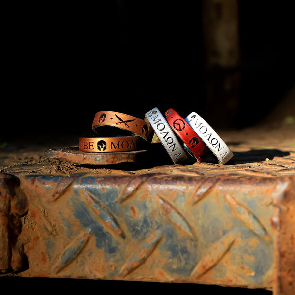 Spartan Warrior Silicone Ring - Engraved Dual Layer