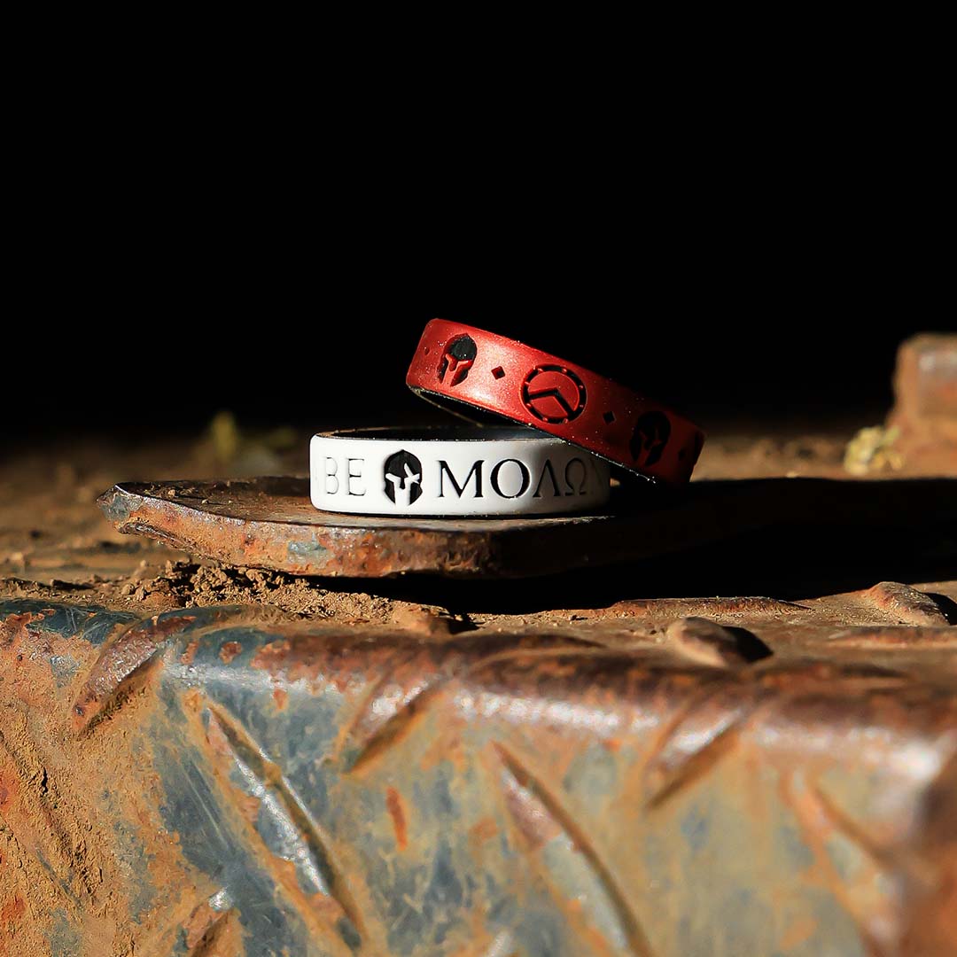 Molon Labe Warrior Silicone Ring on Dual Layer 6mm
