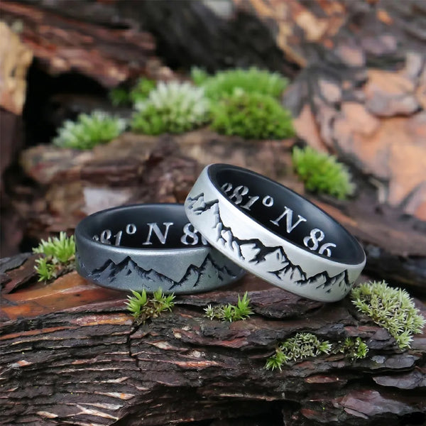 Mountain Silicone Ring on Dual Layer 6mm