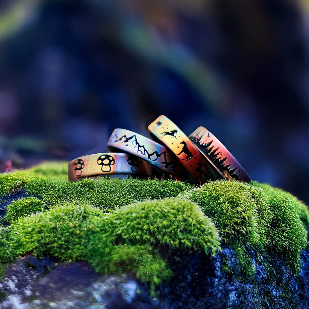 Mushroom Silicone Ring on Dual Layer 6mm