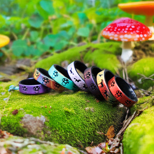 Mushroom Silicone Ring - Engraved Dual Layer