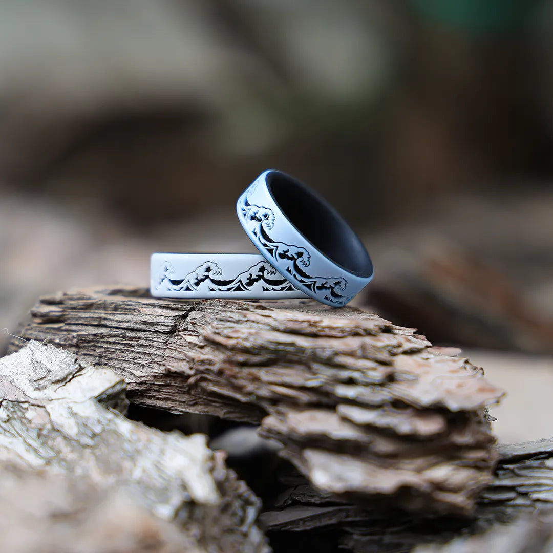Waves Silicone Ring on Dual Layer 6mm
