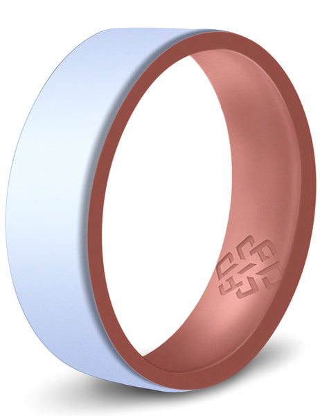 White Rose Gold Dual Layer Breathable Silicone Ring