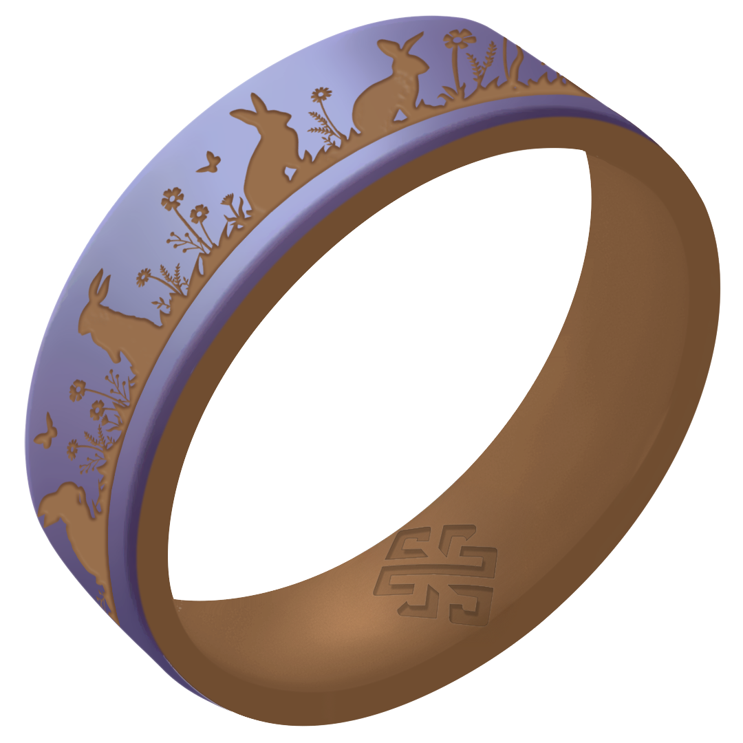 Bunnies Silicone Ring on Gold Dual Layer 6mm