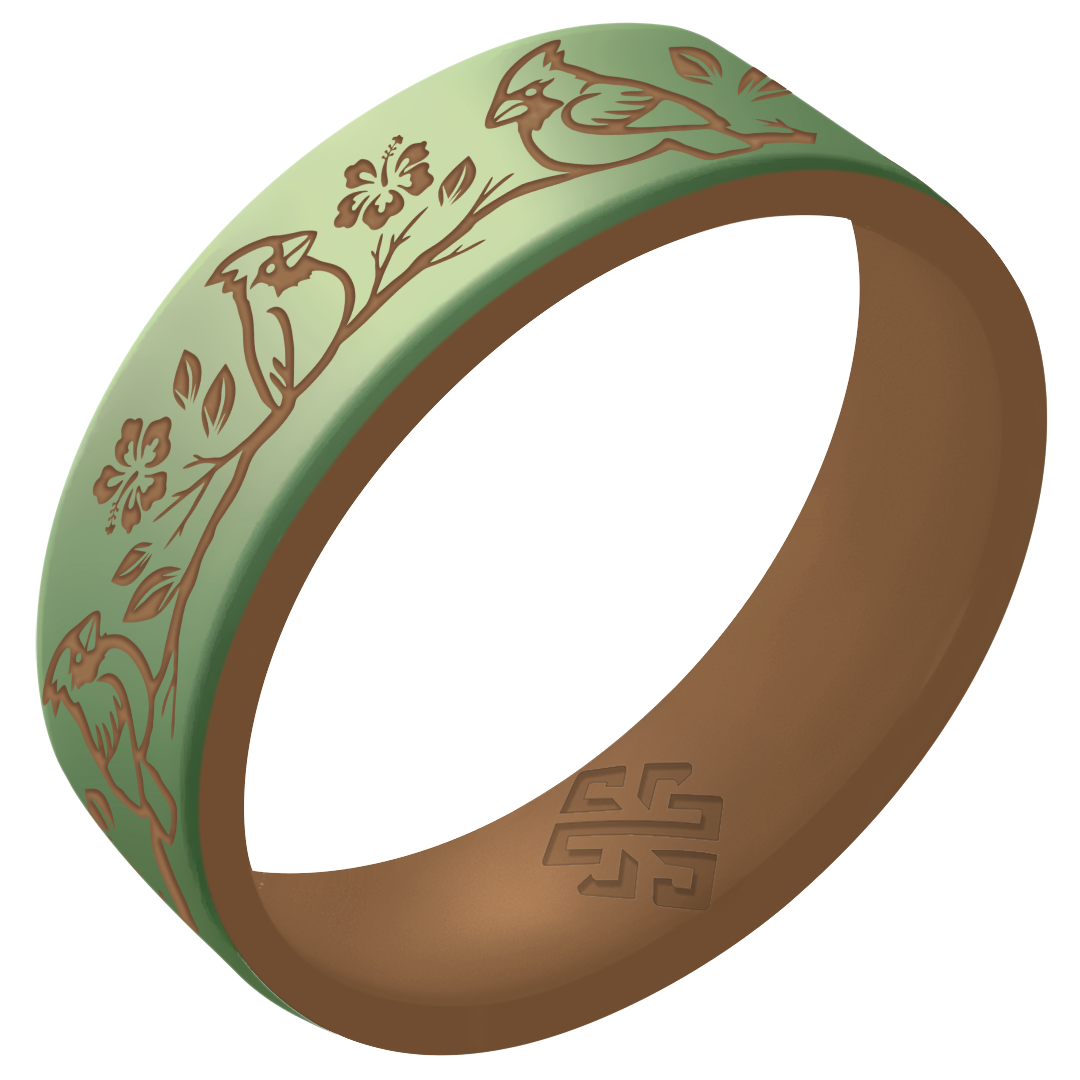 Cardinals Silicone Ring on Gold Dual Layer 6mm