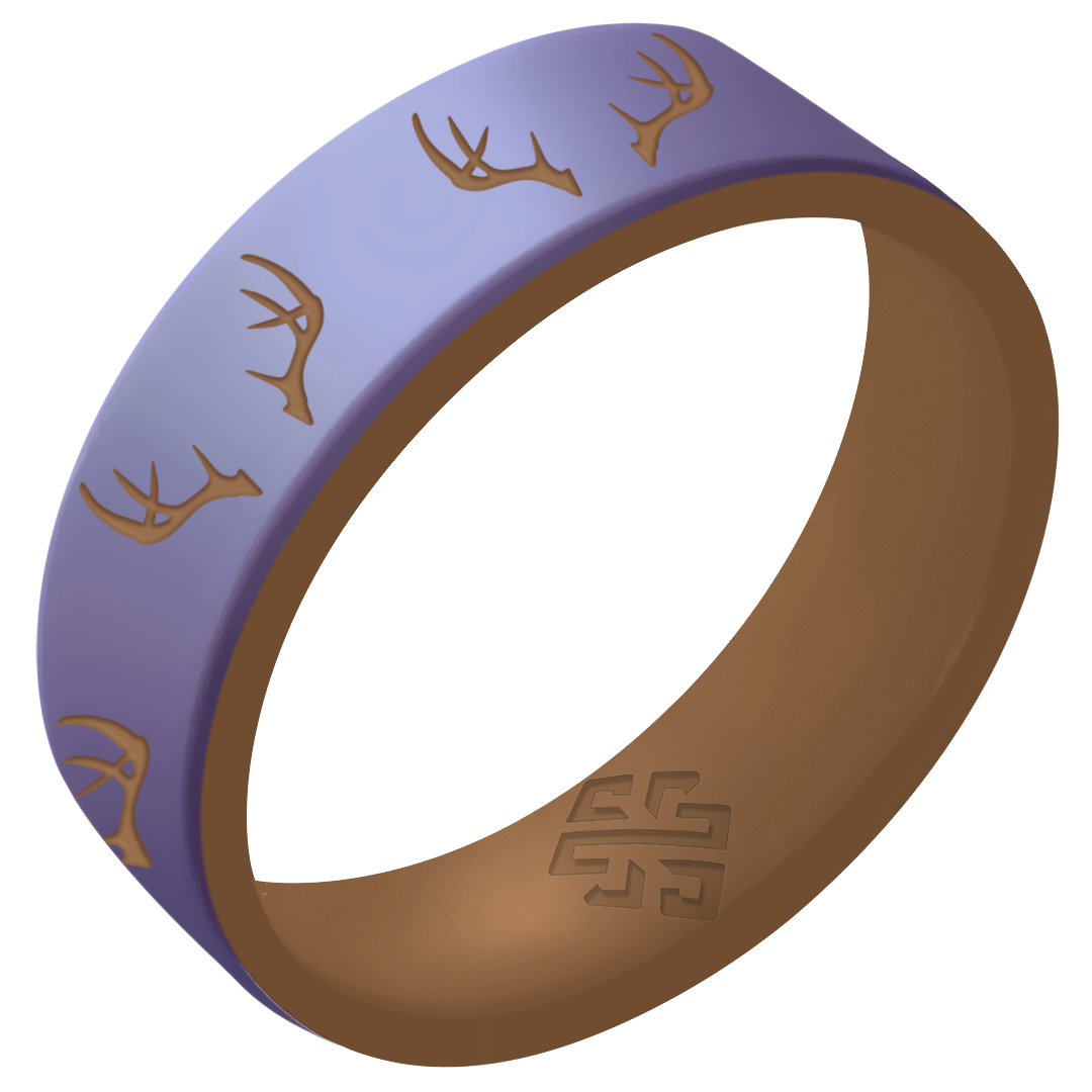 Antlers Silicone Ring on Gold Dual Layer 6mm
