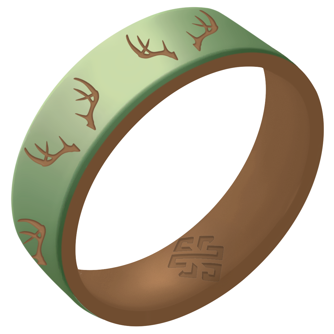 Antlers Silicone Ring on Gold Dual Layer 6mm