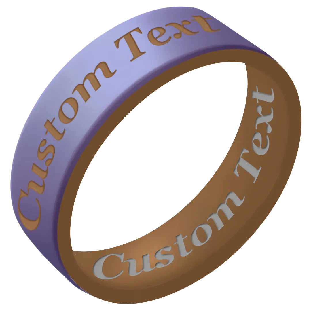 Custom Engraved on Gold Dual Lay Silicone Band 6mm