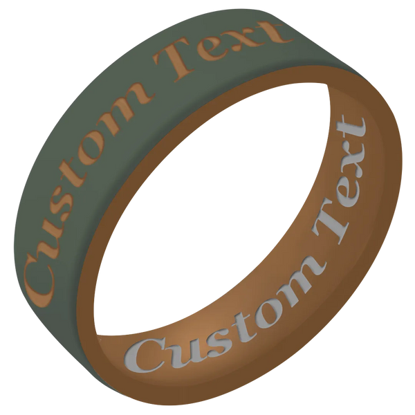 Custom Engraved Gold Dual Layer Silicone Ring 6mm
