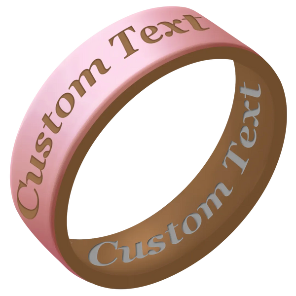 Custom Engraved on Gold Dual Lay Silicone Band 6mm