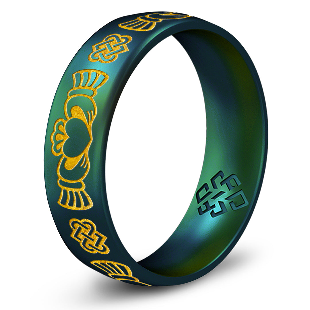 Claddagh Silicone Ring Custom Engraved 4mm or 6mm