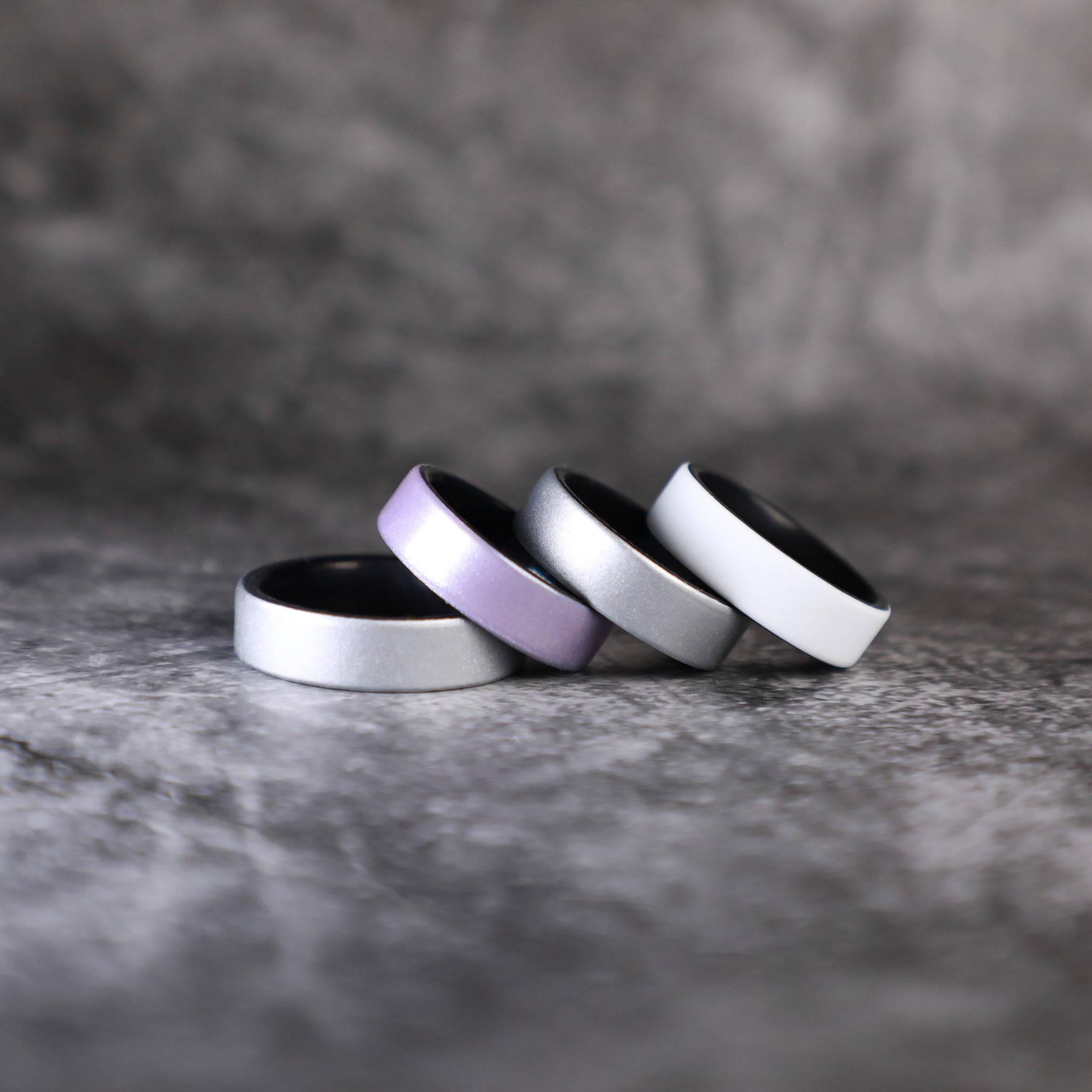 Smooth Silver Dual Layer Breathable Silicone Ring