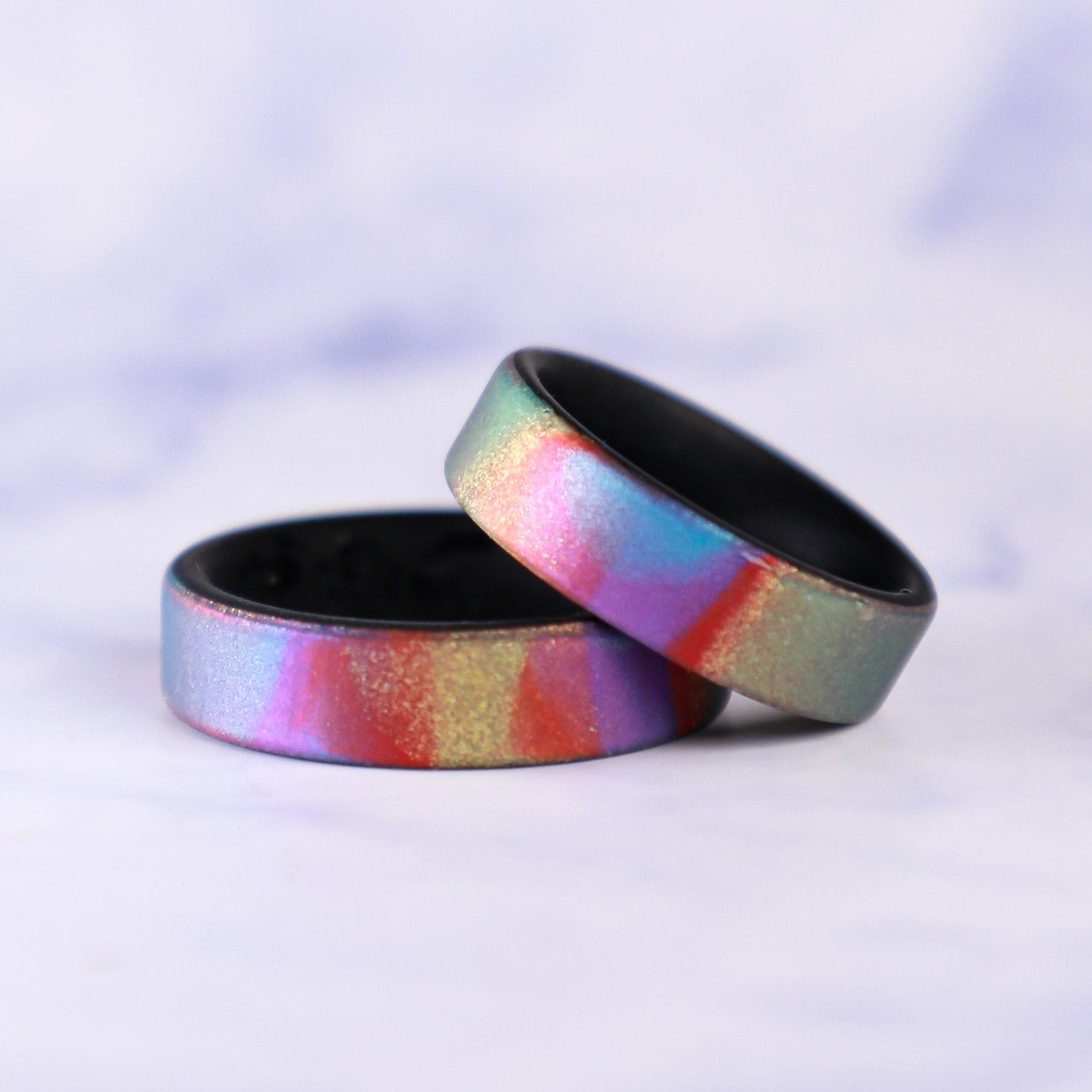 Midnight Rainbow Dual Layer Breathable Silicone Ring