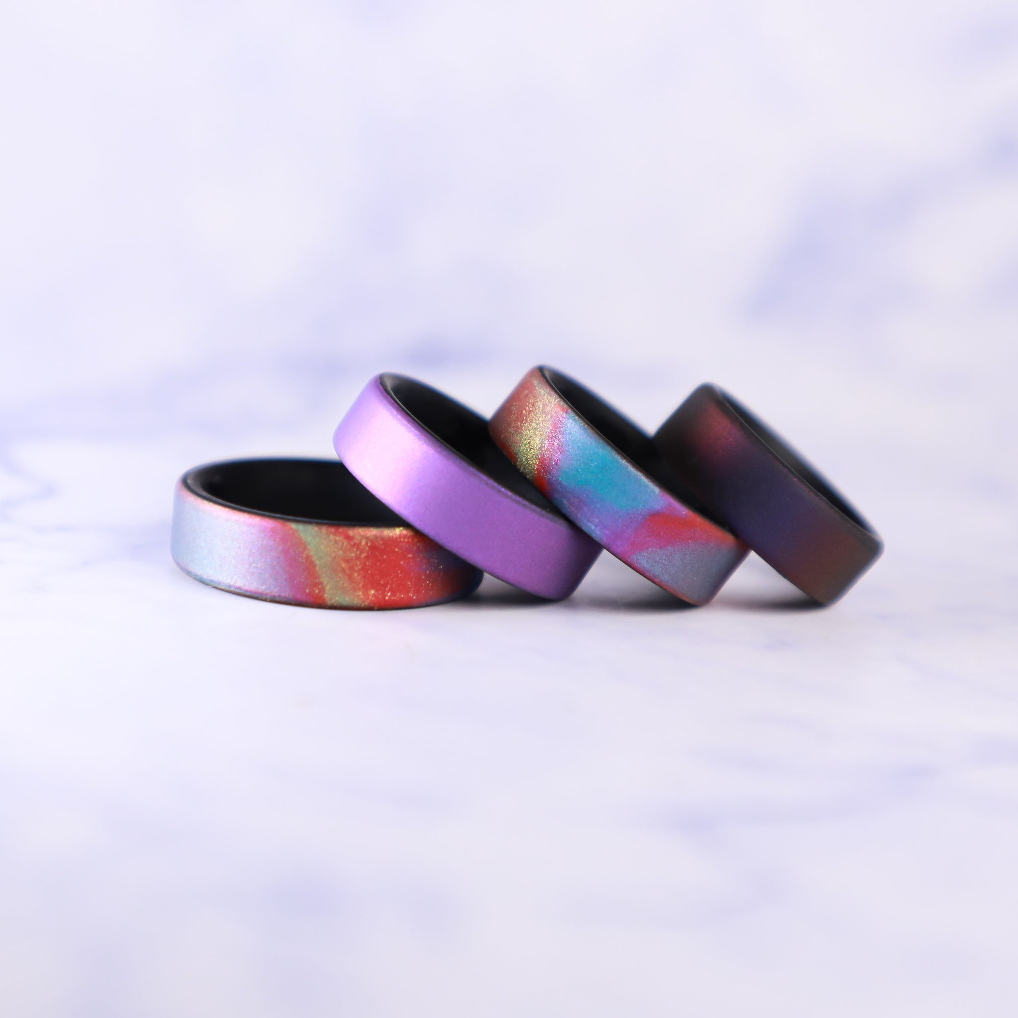 Midnight Rainbow Dual Layer Breathable Silicone Ring