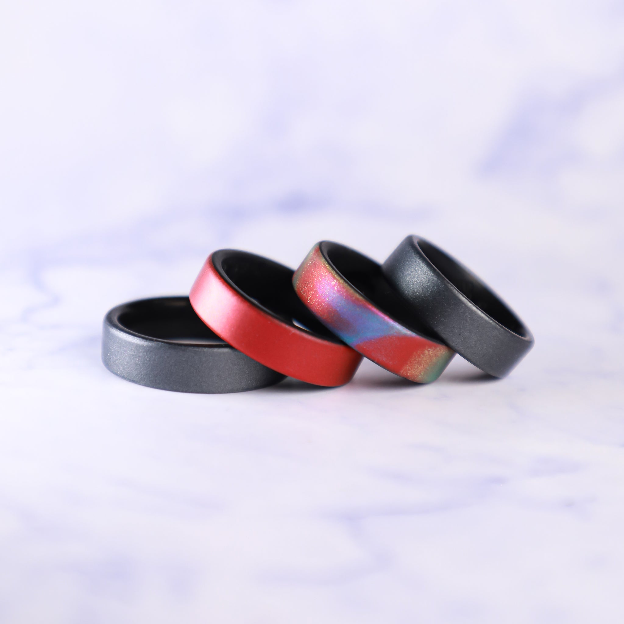 Metallic Red Dual Layer Breathable Silicone Ring