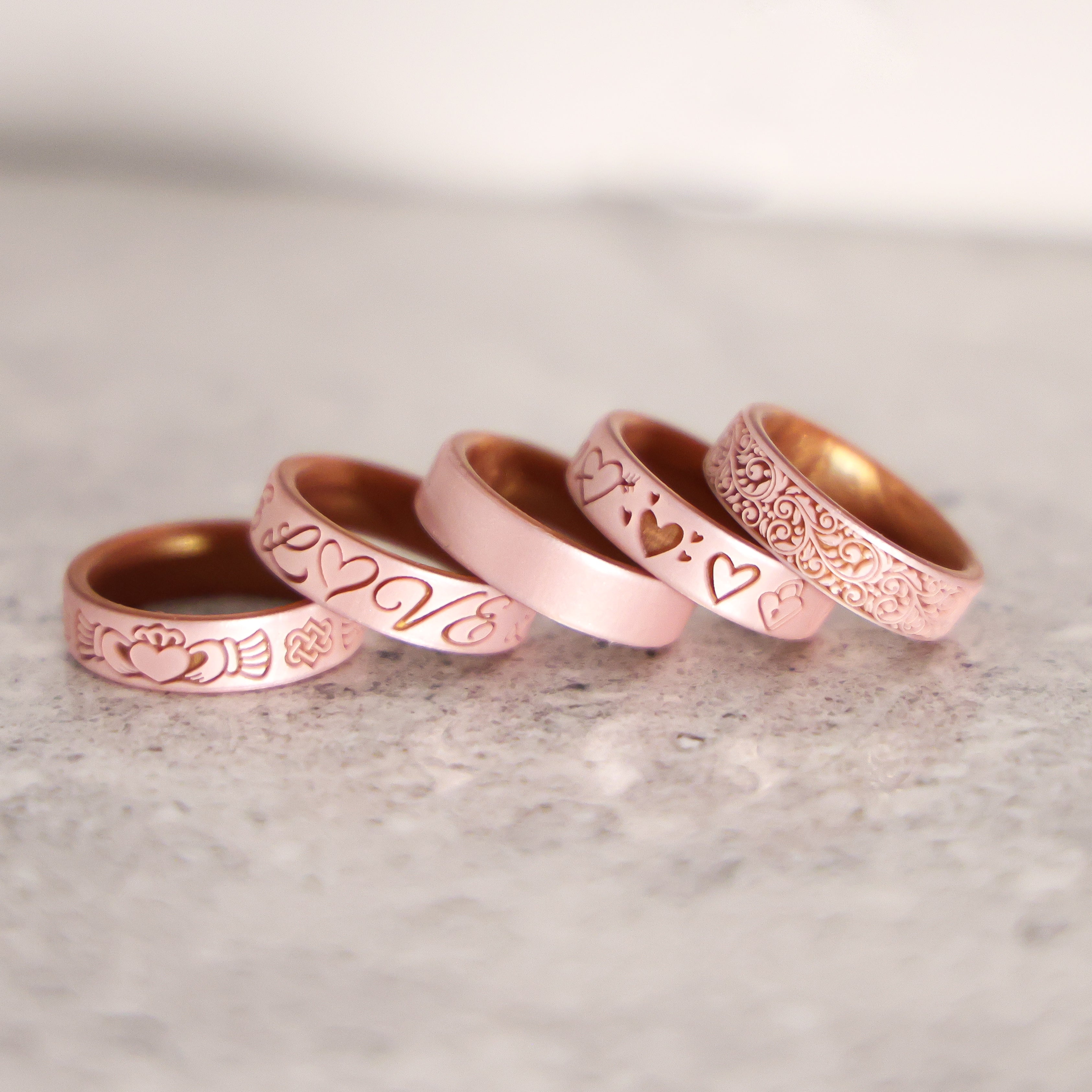 Claddagh Silicone Ring on Gold Dual Layer 6mm