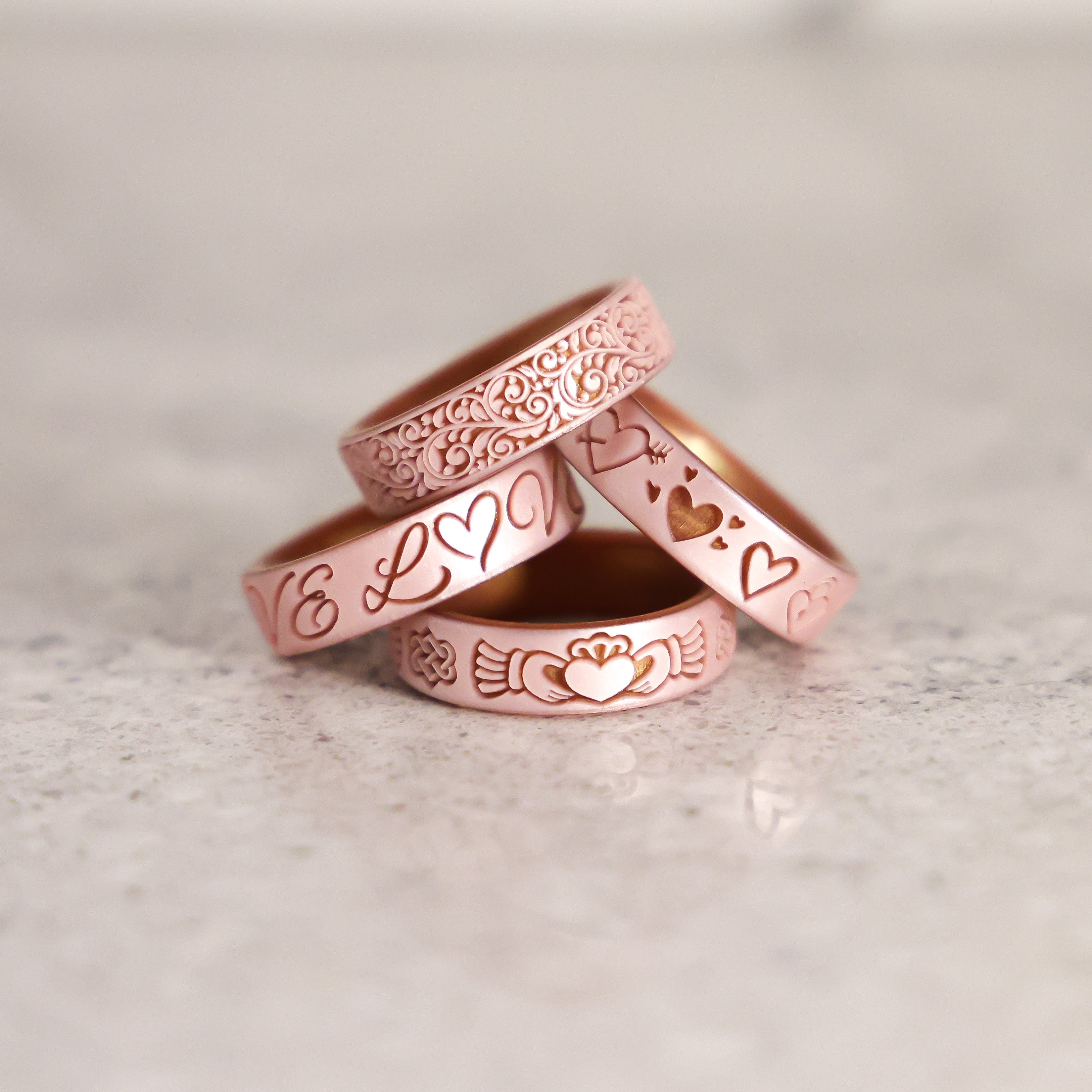 Claddagh Silicone Ring on Gold Dual Layer 6mm