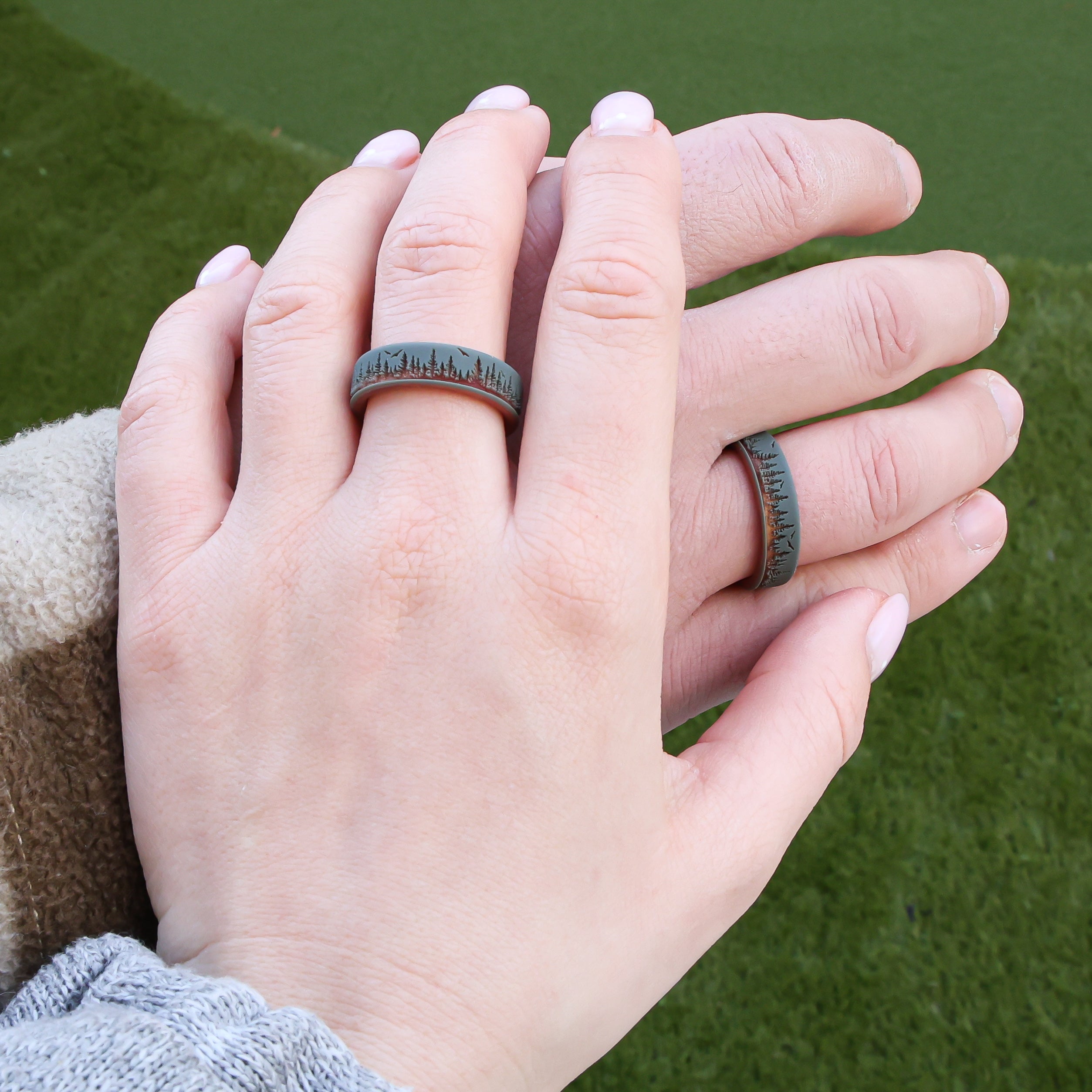 Forest Silicone Ring - Sage on Gold Dual Layer 6mm