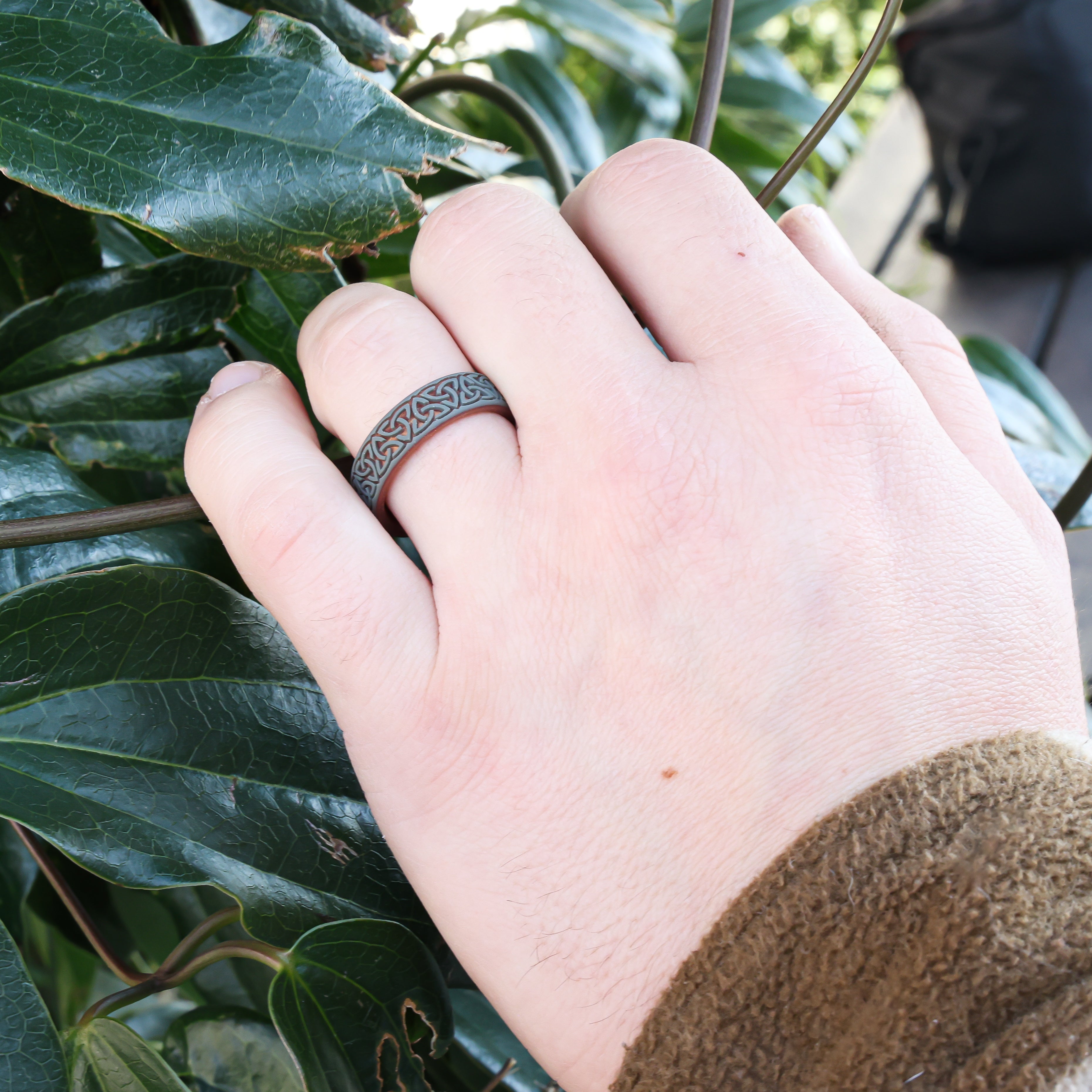 Trinity (Wider Design) Silicone Ring on Sage Gold Dual Layer 6mm