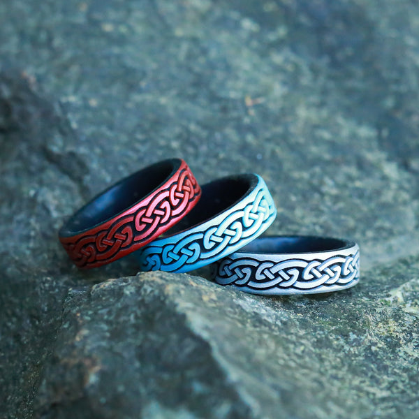 Celtic Infinity Knot Silicone Ring - Dual Layer Engraved