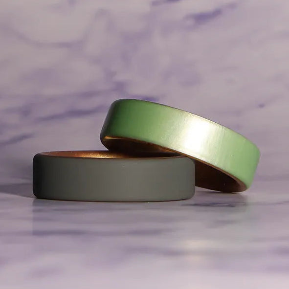 Sage on Gold Dual Layer Silicone Ring