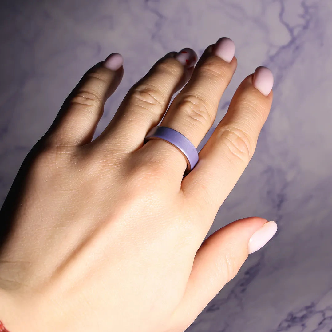 Lavender on Gold Dual Layer Silicone Ring 6mm