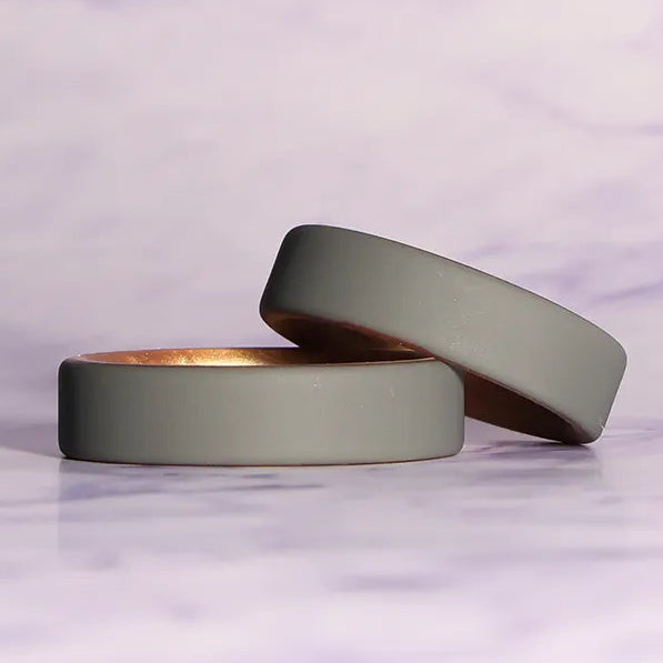 Sage on Gold Dual Layer Silicone Ring