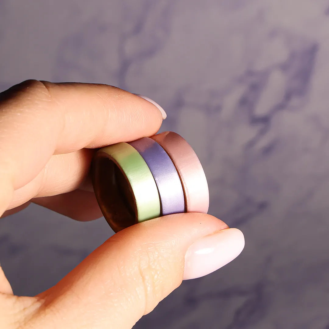 Lavender on Gold Dual Layer Silicone Ring 6mm