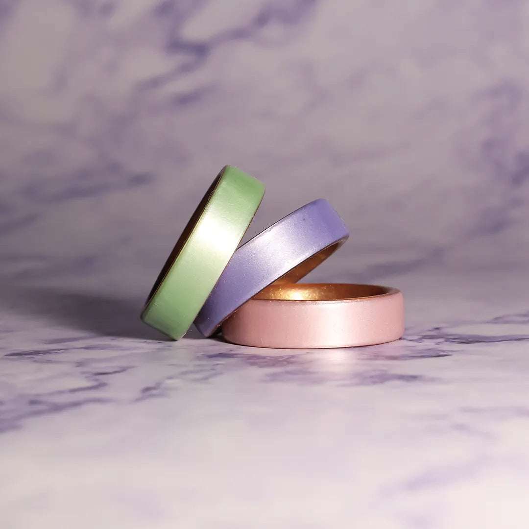 Lavender on Gold Dual Layer Silicone Ring 6mm
