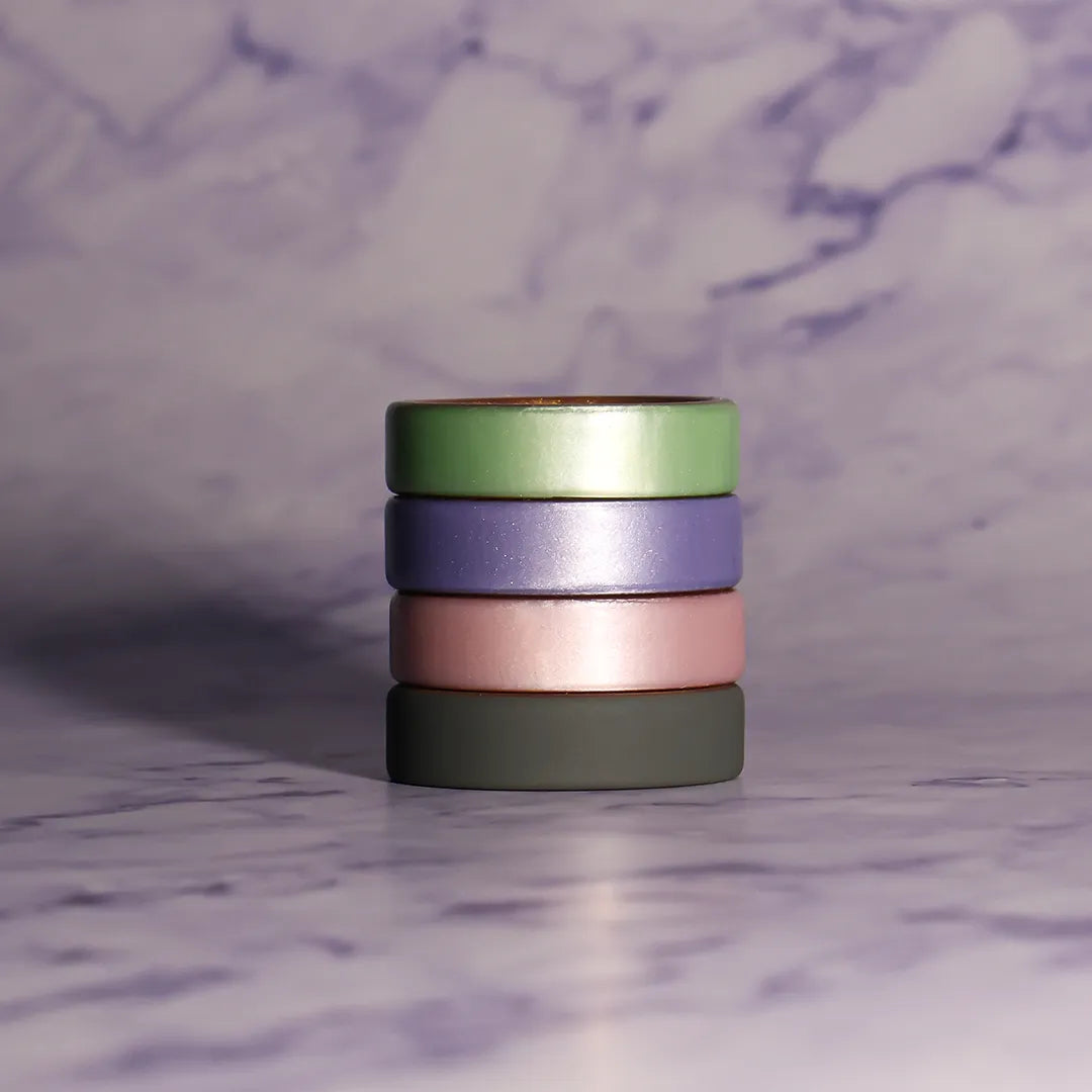 Mint on Gold Dual Layer Silicone Ring 6mm