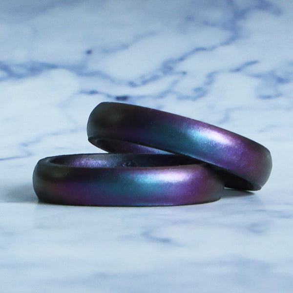 Star Frost Purple Breathable Silicone Ring - Arc 4mm