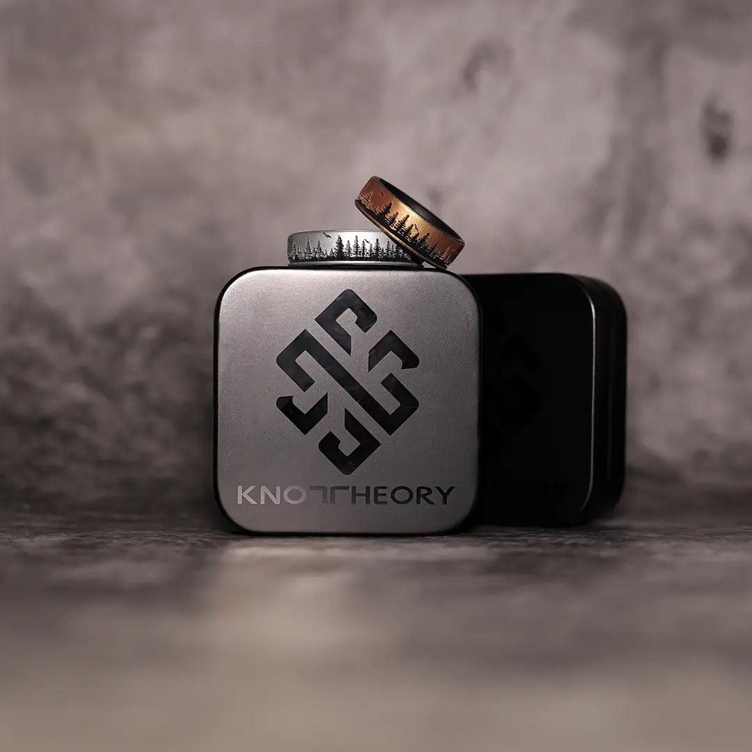 Knot Theory Slim Ring Box - Black Matte Metal