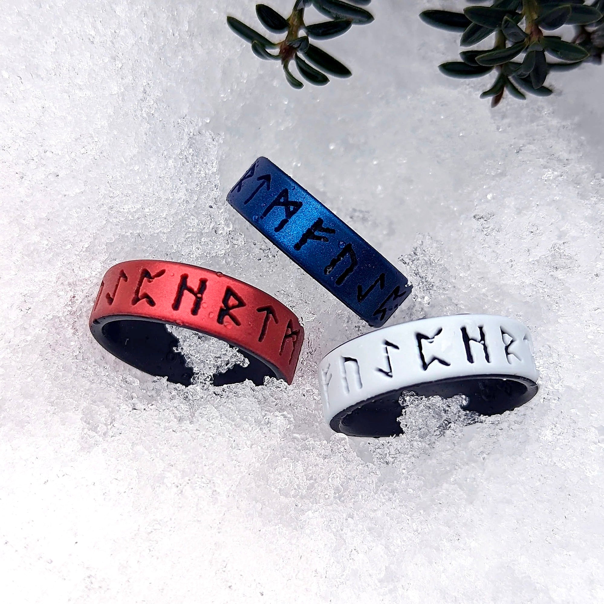 Runes Silicone Ring - Runic Symbols Engraved Dual Layer Ring | Knot Theory