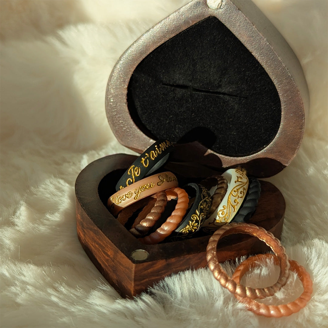 Gold You're Loved Silicone Ring on Arc 4mm