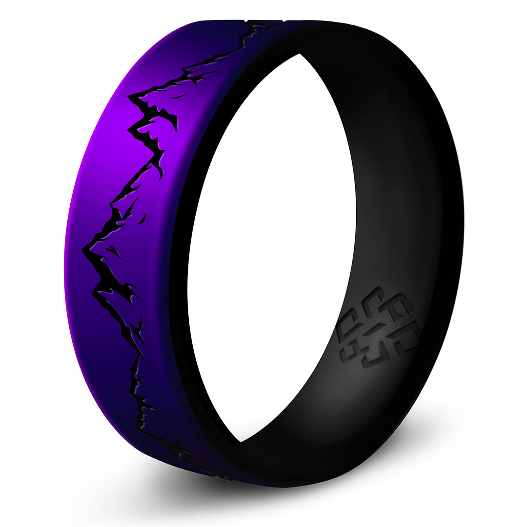 Engraved Mountain Silicone Ring - Dual Layer