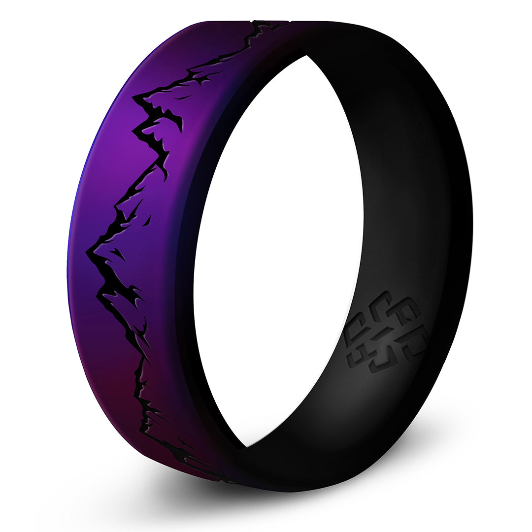 Engraved Mountain Silicone Ring - Dual Layer