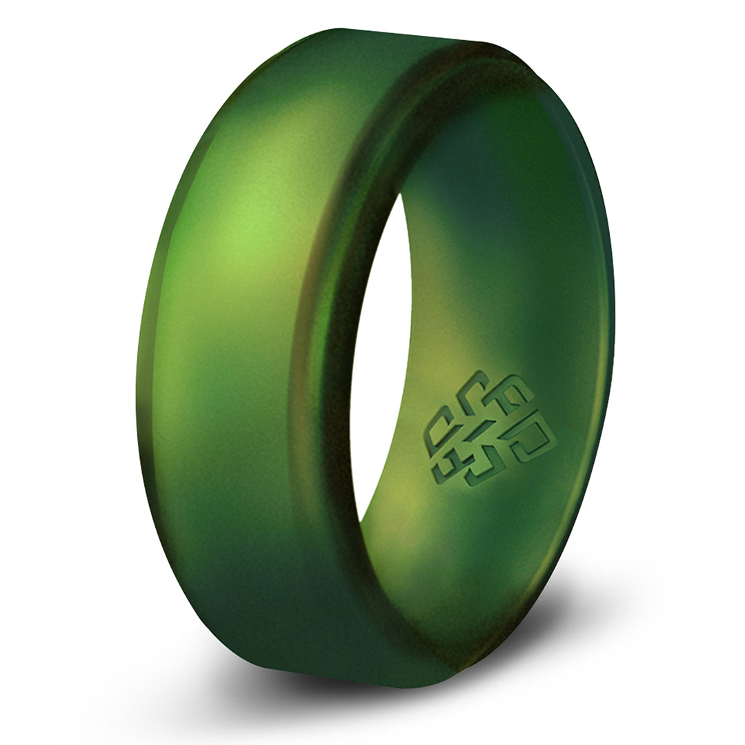 Northern Lights Step Edge Breathable Silicone Ring for Men